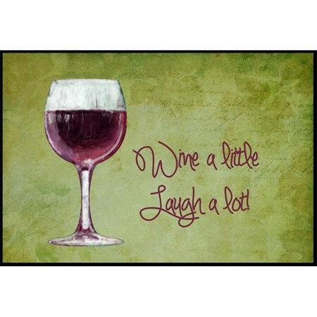 Carolines Treasures Carolines Treasures SB3067MAT Wine a little laugh a lot Indoor or Outdoor Mat SB3067MAT